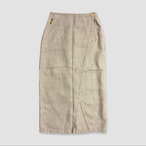 1980s ARMANI JEANS Linen Wrap Skirt